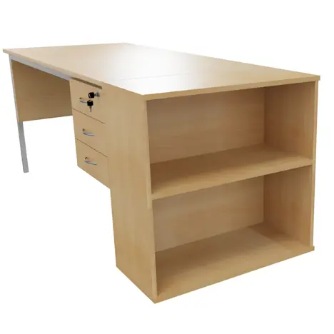 Desk End Bookcase - Oak